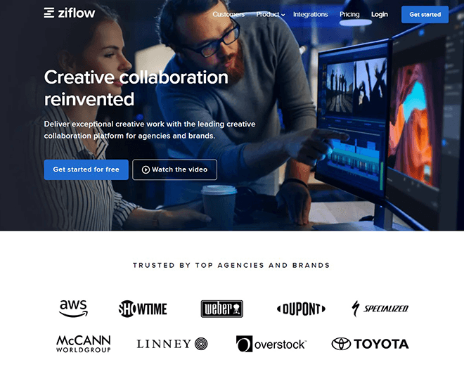 Ziflow's homepage.