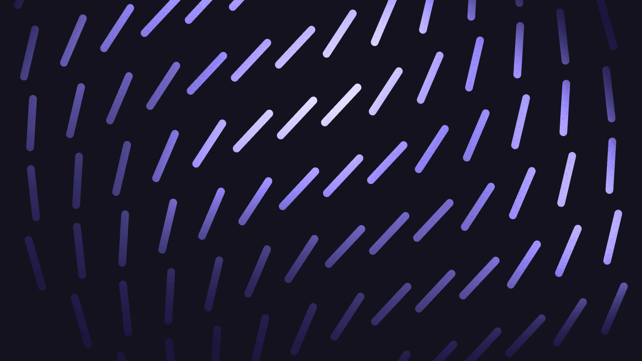 Diagonal purple dashes scattered across a dark navy background, suggesting motion or speed