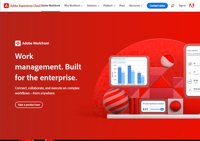 Workfront's homepage.