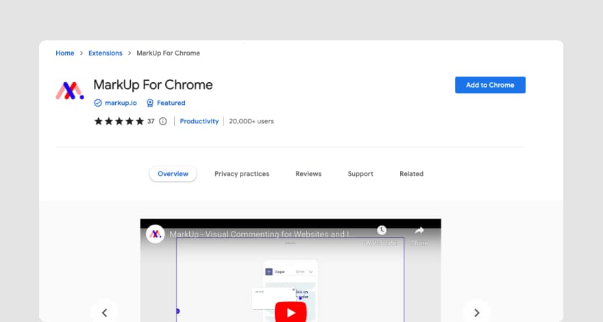 MarkUp for Chrome extension
